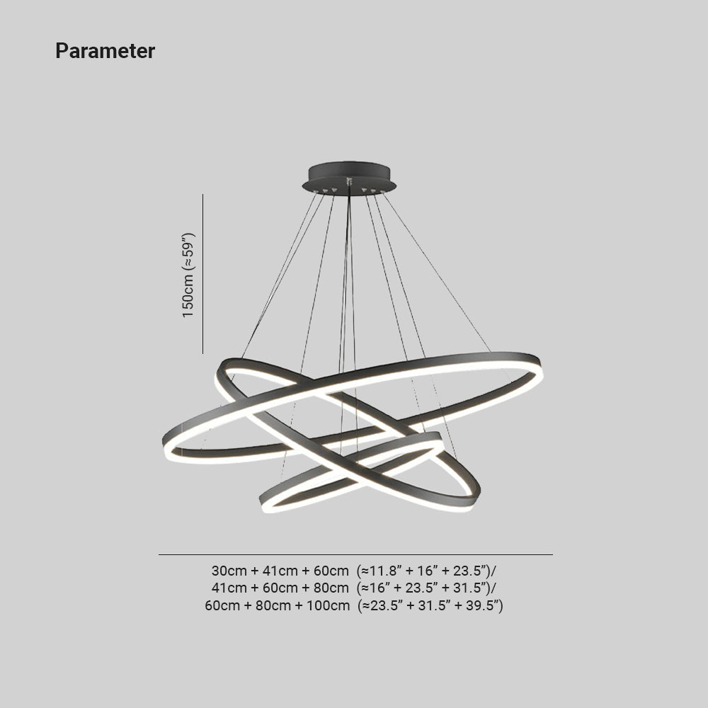 Pendant Light For Elegant Ambience Three Ring Black
