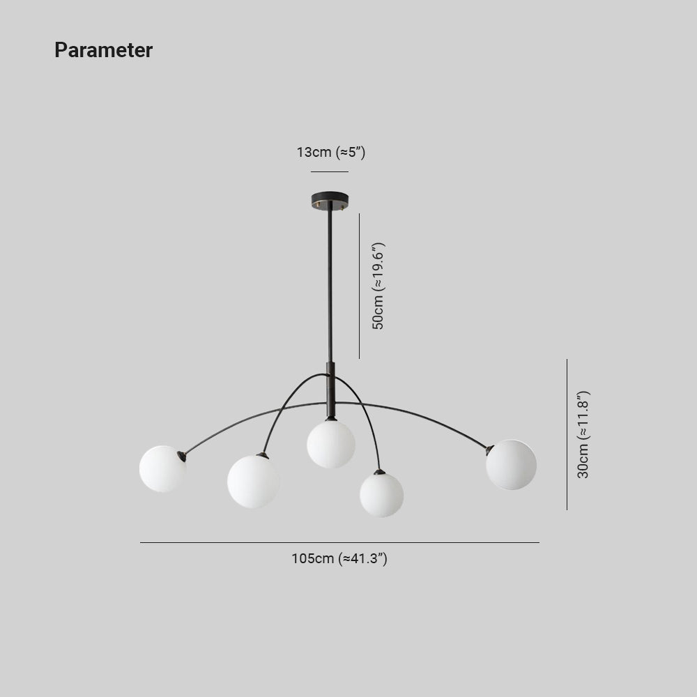 Metal And Glass Durable Globe Pendant Light