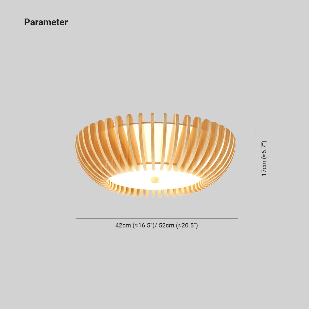 Round LED Ceiling Light in Aurora Wood and Acrylic
