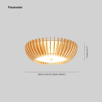 Round LED Ceiling Light in Aurora Wood and Acrylic
