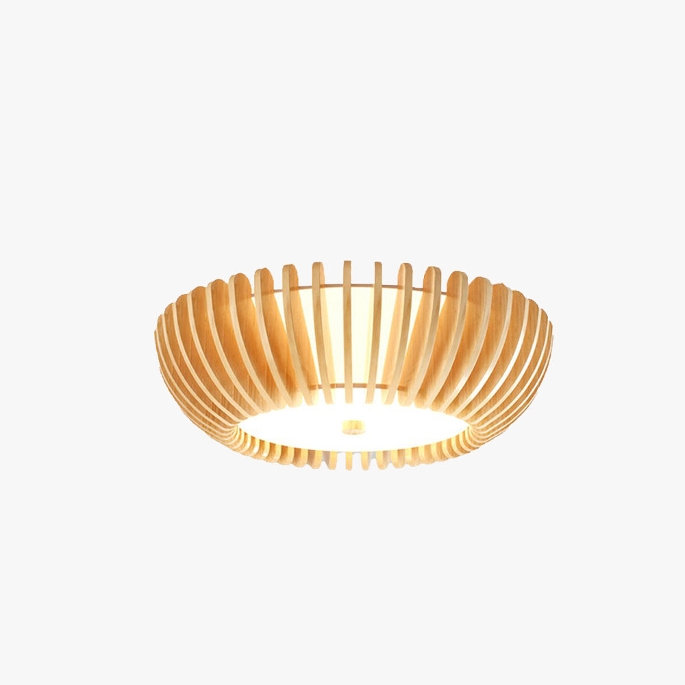 Round LED Ceiling Light in Aurora Wood and Acrylic