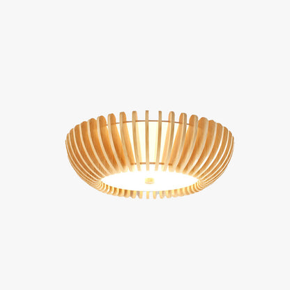 Round LED Ceiling Light in Aurora Wood and Acrylic