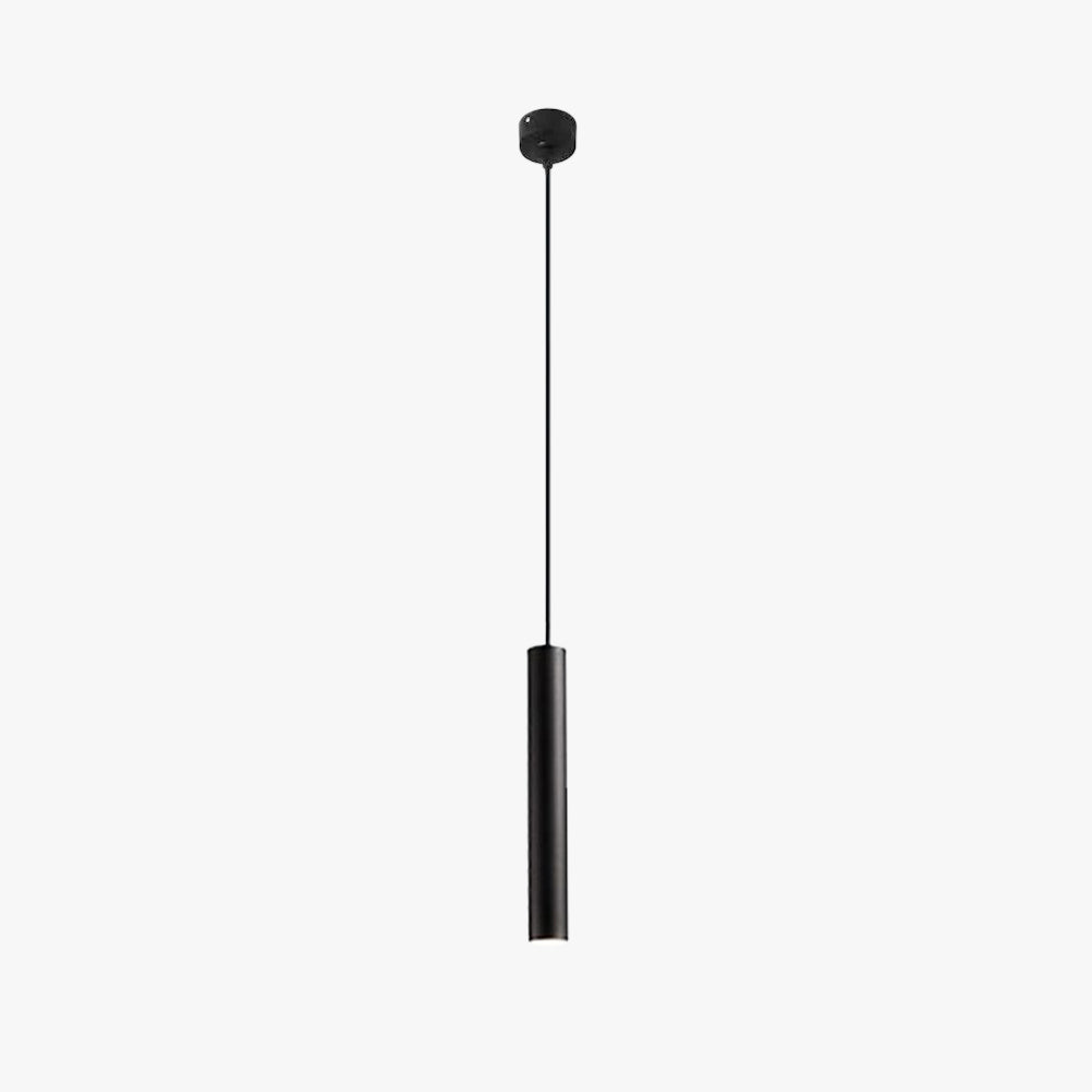 Modern Homes Sleek Black Cylinder Pendant Lamp