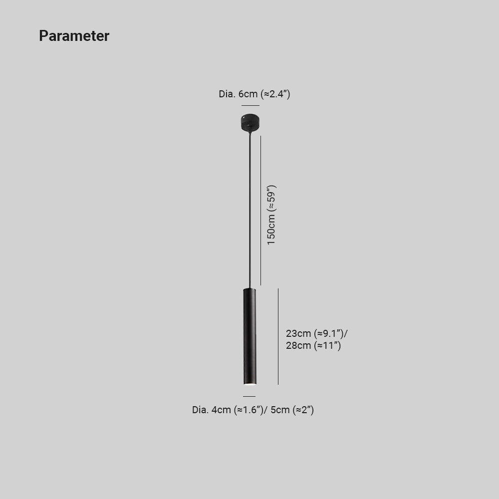 Modern Homes Sleek Black Cylinder Pendant Lamp