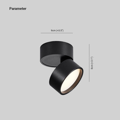 Black And White Cylindrical Flush Mount Ceiling Light For Hallway