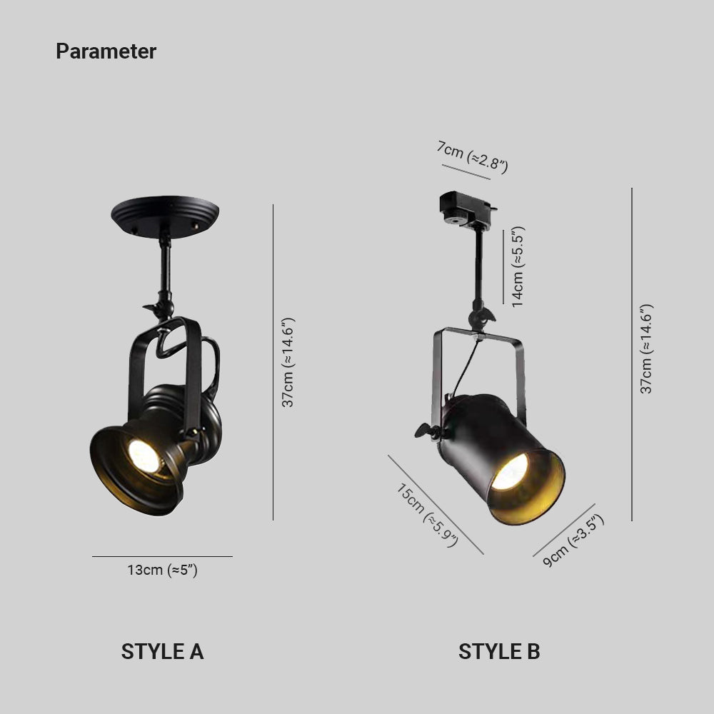 Semi Flush Mount Rotating Industrial Ceiling Light