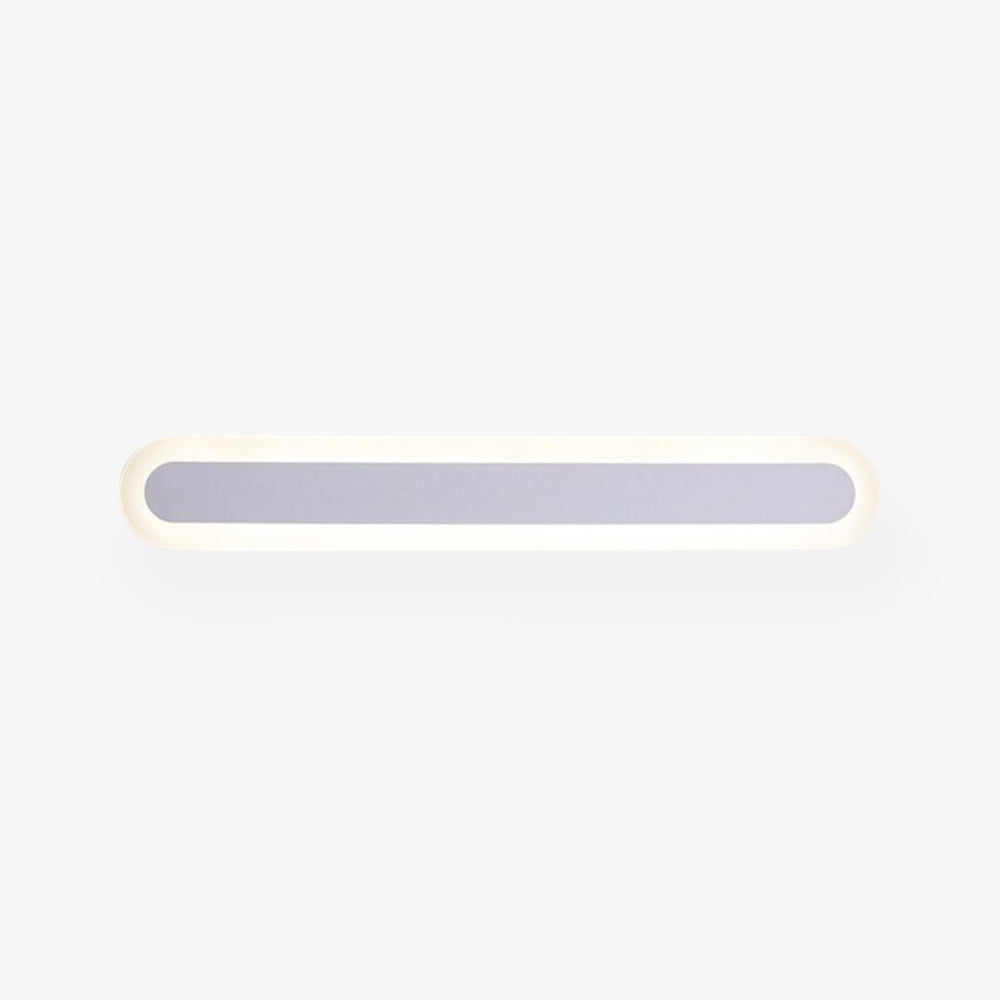 Bathroom Metal Frame Linear Wall Light With White Brown Vanity