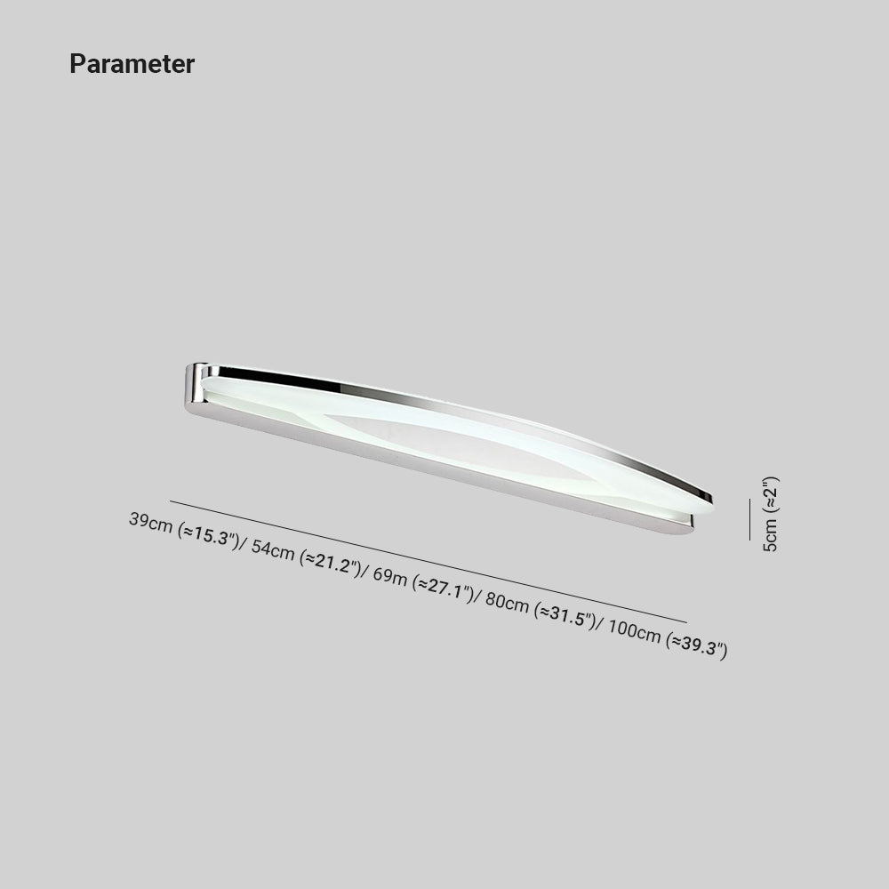 Clear Acrylic Wall Light With Oval Chrome Vanity