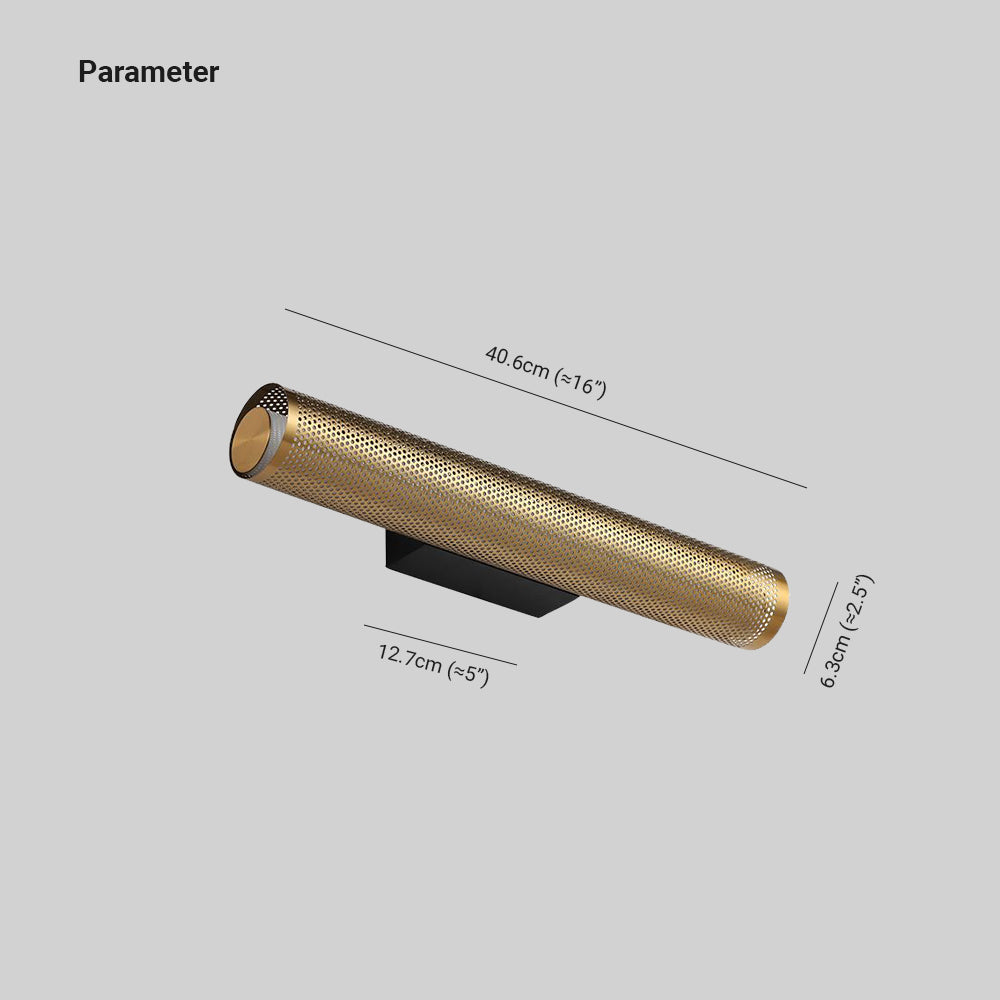 Modern Metal Column Lamp Geometric Brass Vanity Wall Light