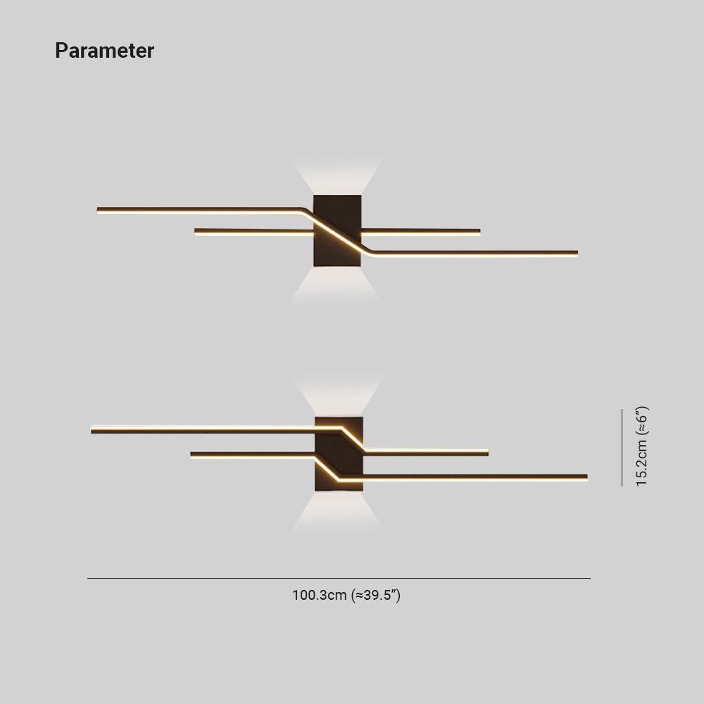 Three Colour Change Dimmable Minimalist Linear Metal Vanity Wall Light