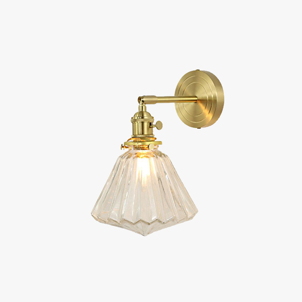 Glass Globe Gold Floral Vanity Wall Light For Bedroom