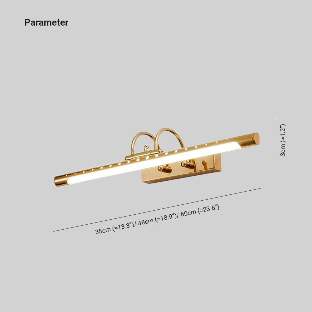 Modern Gold Linear Wall Vanity Light For Kitchen And Bathroom