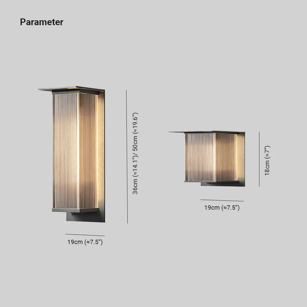 Outdoor Wall Light Black Metal Rectangular Aurora Edge