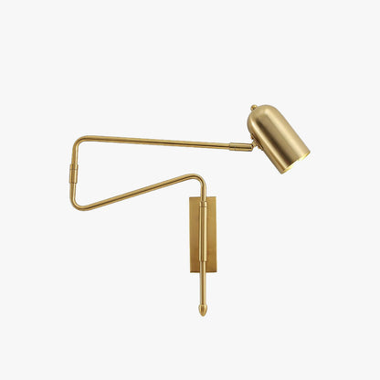 Black And Gold Metal Finish Modern Adjustable Wall Light For Study