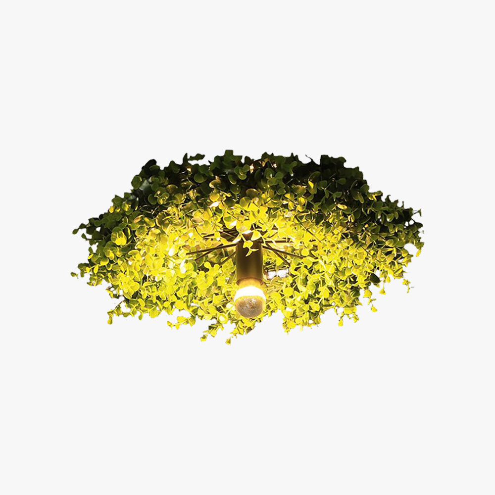 Birds Nest Metal Frame Ceiling Light With Artificial Grass