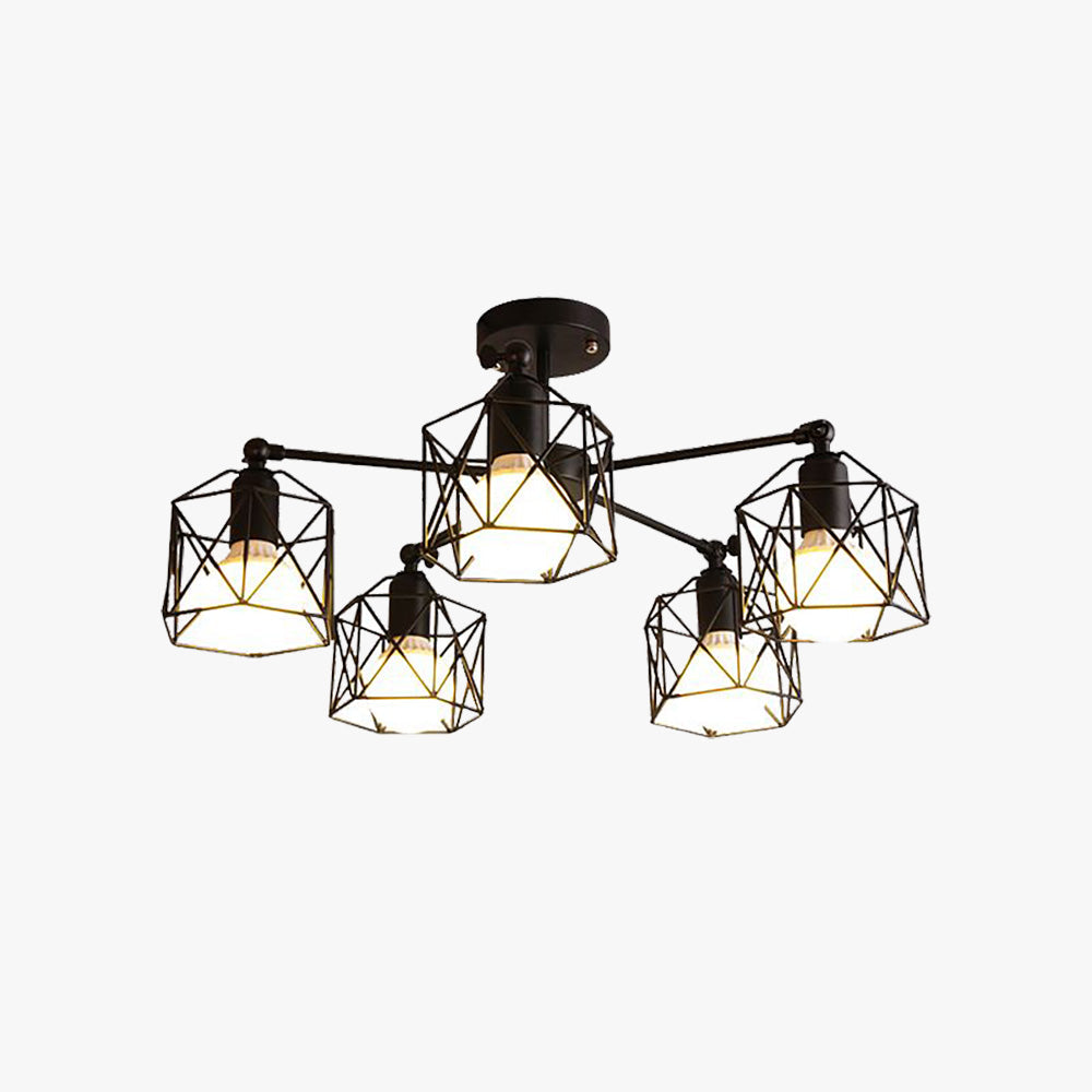 Ceiling Light Semi-Flush Black Onyx For Bedroom And Living Room