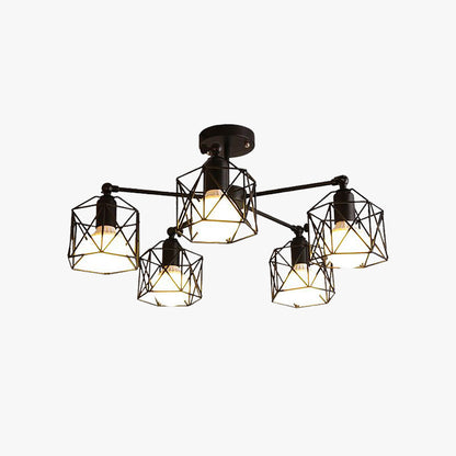 Ceiling Light Semi-Flush Black Onyx For Bedroom And Living Room