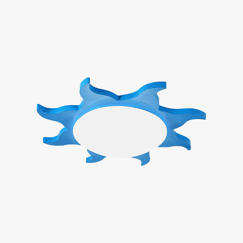 Multicoloured Ceiling Light Sunburst Round Flush Mount For Bedroom