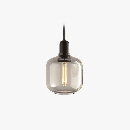 Pendant Light With Marble Glass Finish Cylinder