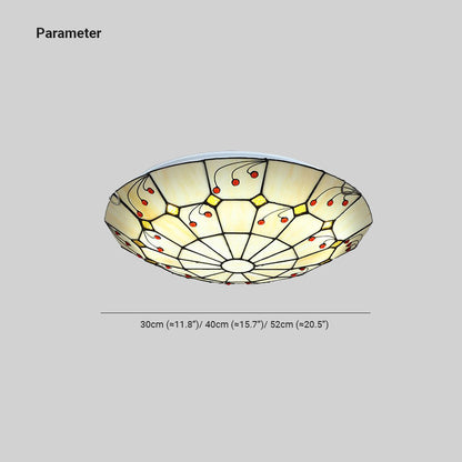 Glass Flush Mount Rustic Ceiling Light For Kitchen