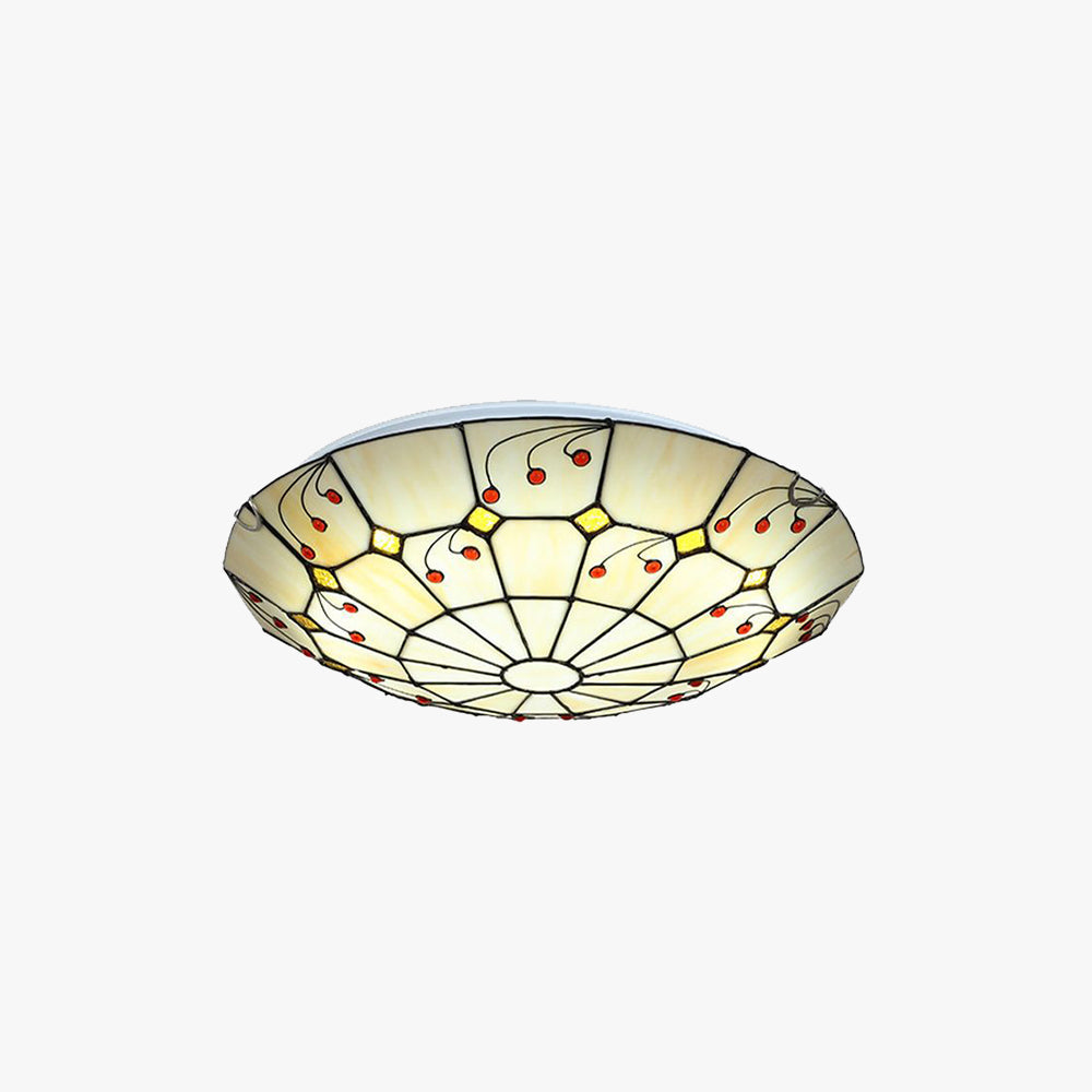 Glass Flush Mount Rustic Ceiling Light For Kitchen