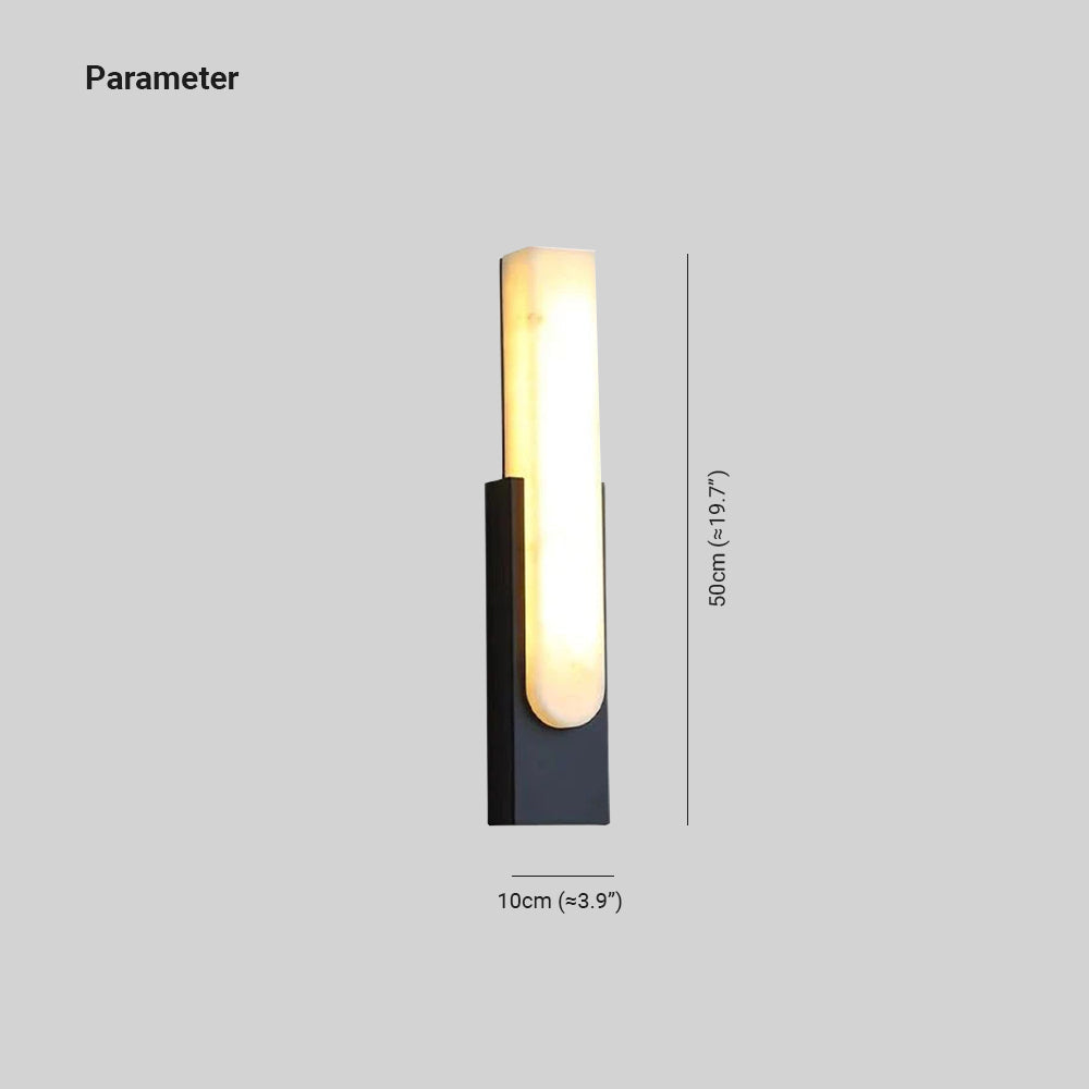 Triple Colour Temperatures Rectangular Stone And Metal Wall Lamp