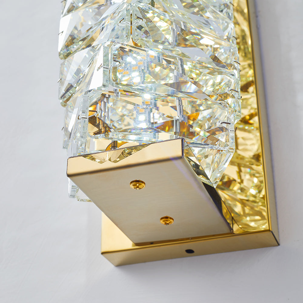 Modern Rectangular Crystal LED Vanity Wall Light LumenCraft