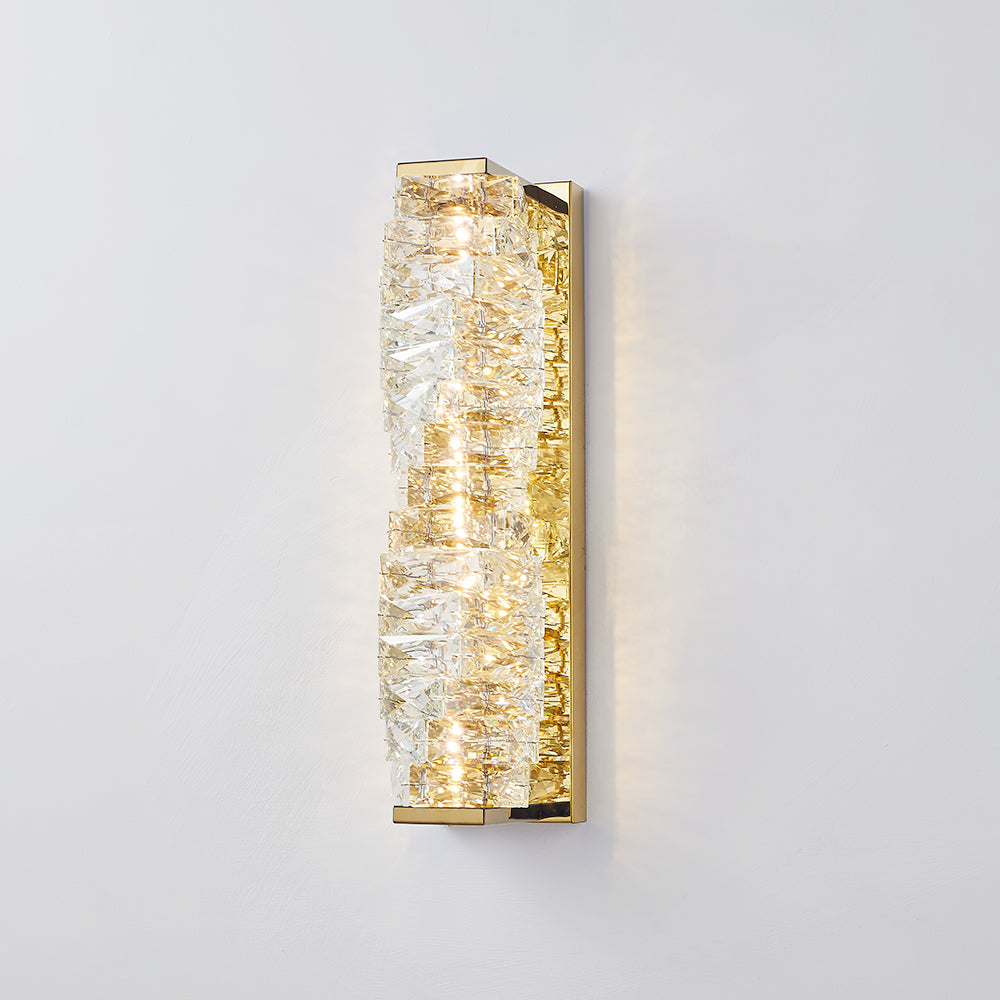 Modern Rectangular Crystal LED Vanity Wall Light LumenCraft