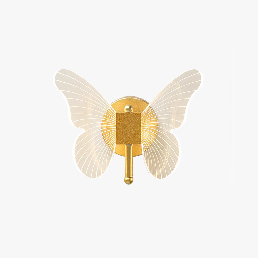 LED Gold Finish Metal Butterfly Wall Light