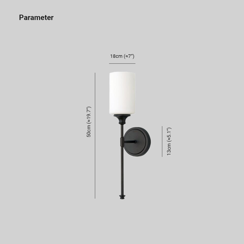 Glass And Black Silver Nordic Vanity Wall Light