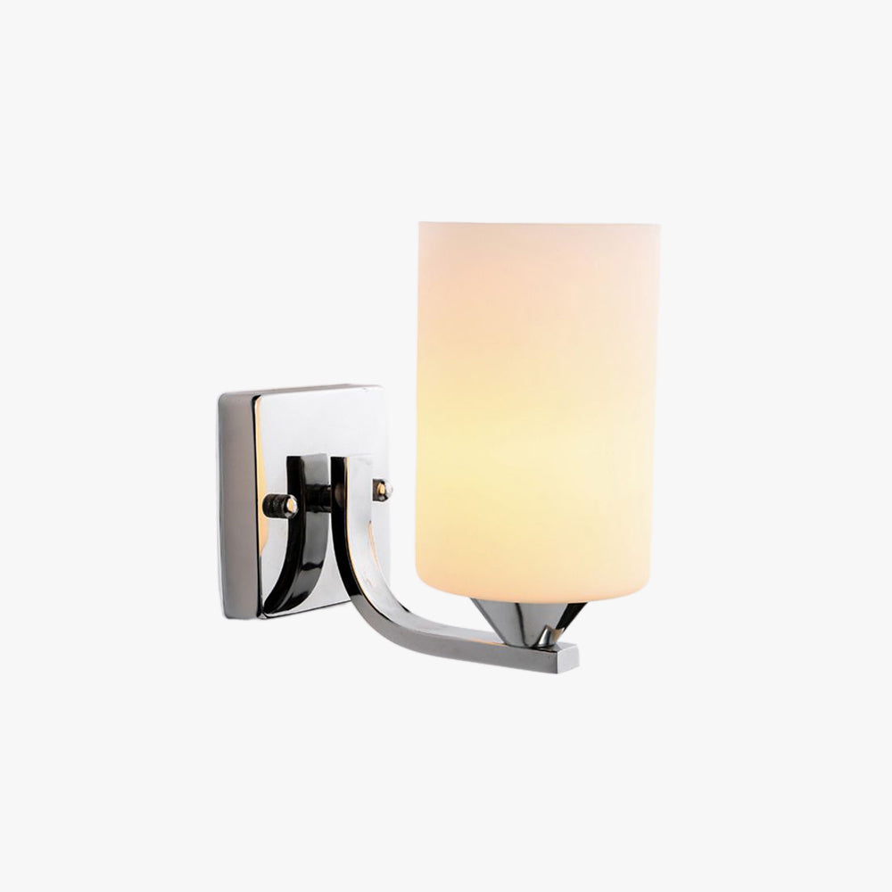LED Enabled Cylindrical Metal And Glass Vanity Wall Light Black Chrome