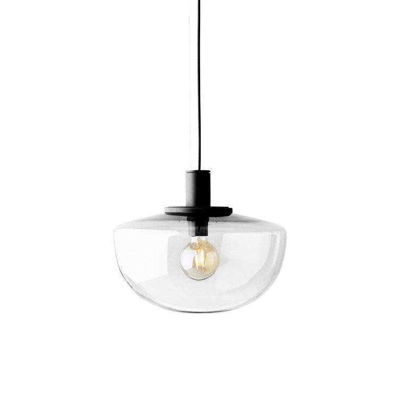 Calm Ambience Pendant Lamp With Metal Mount And Glass Dome