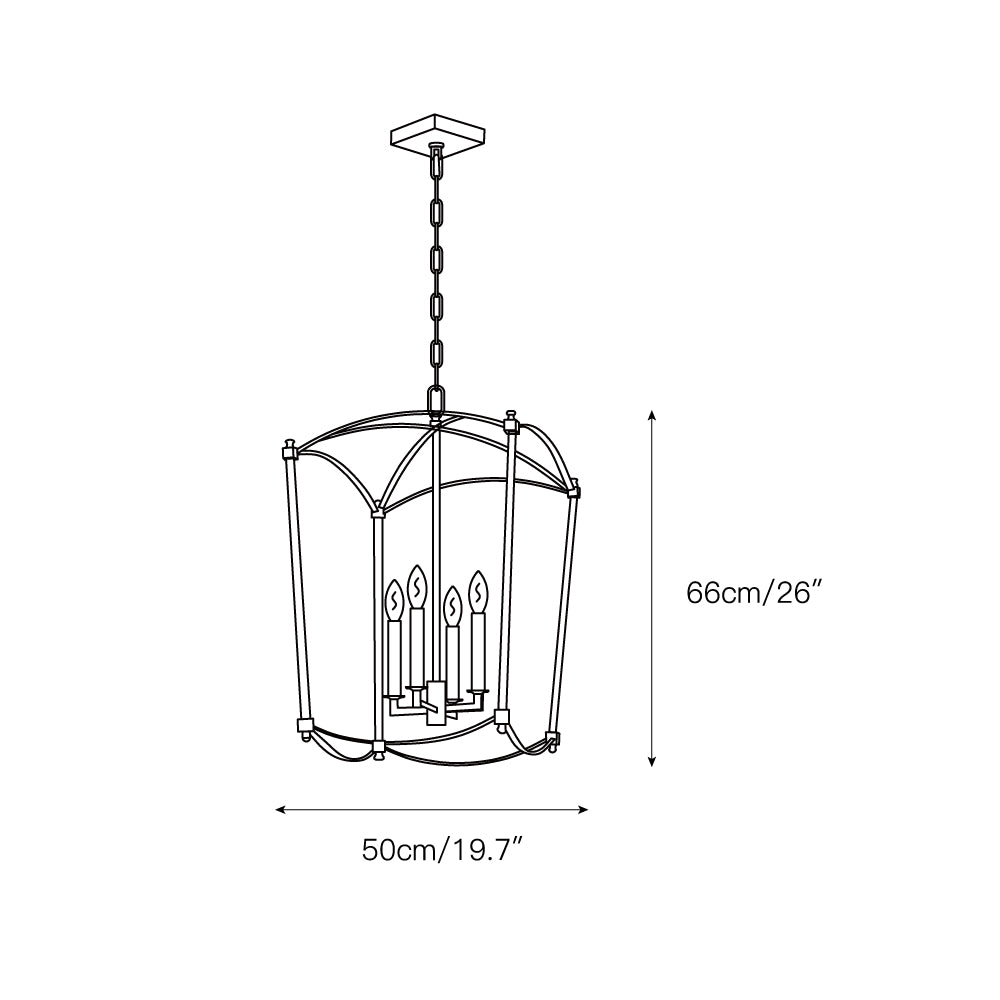 Three Head Design Metal Black Pendant Lantern Light