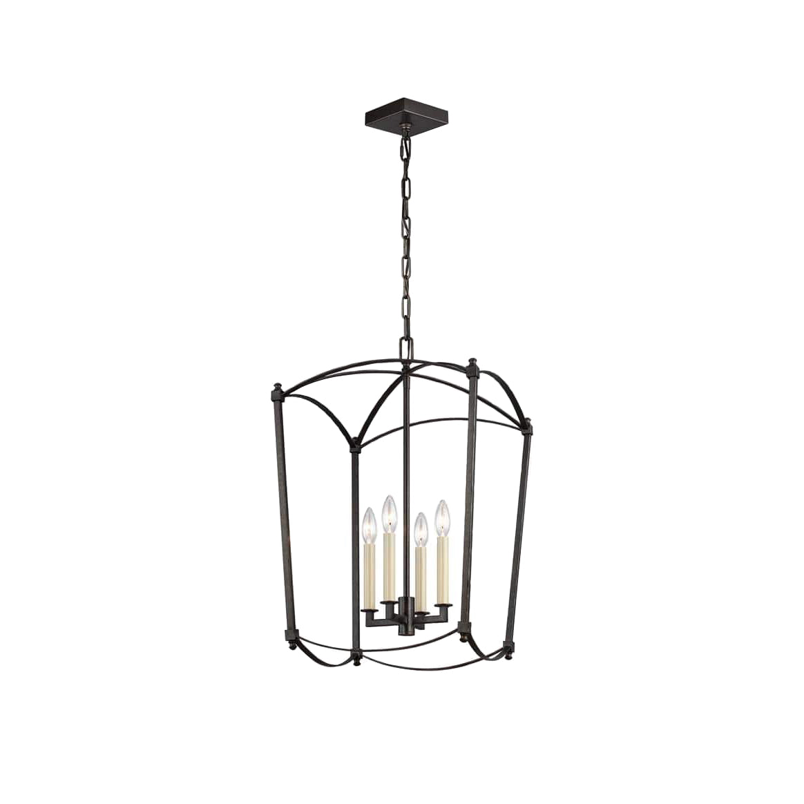 Three Head Design Metal Black Pendant Lantern Light