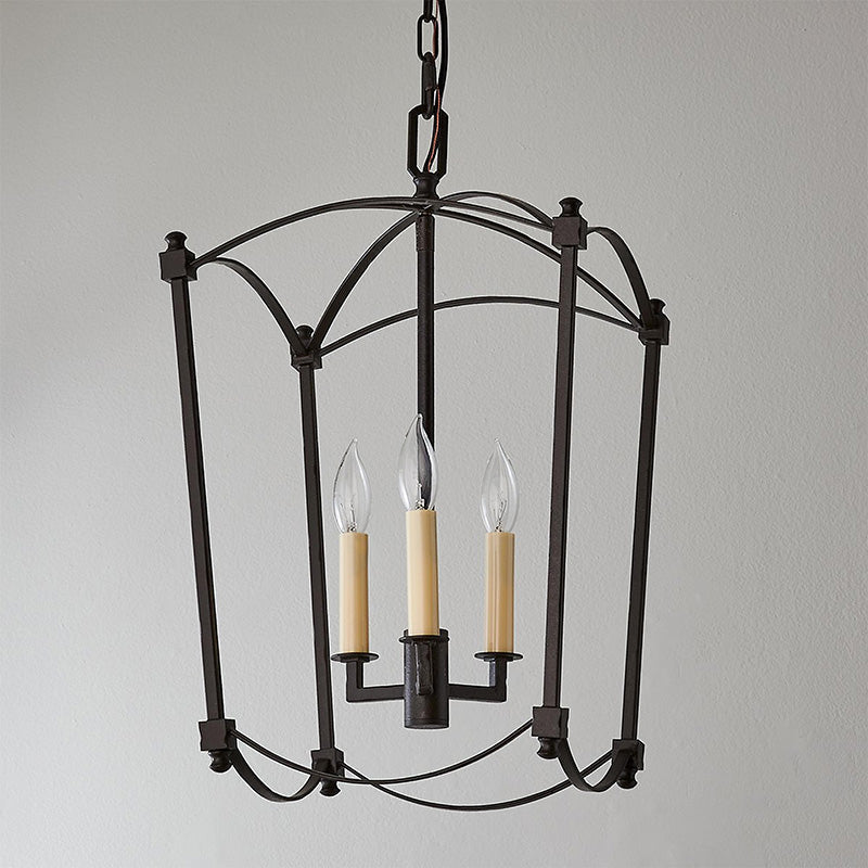Three Head Design Metal Black Pendant Lantern Light