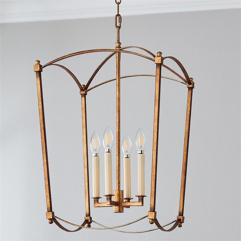Three Head Design Metal Black Pendant Lantern Light