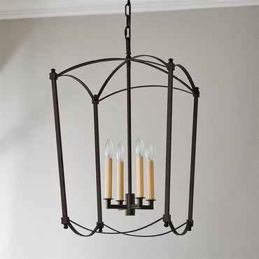Three Head Design Metal Black Pendant Lantern Light