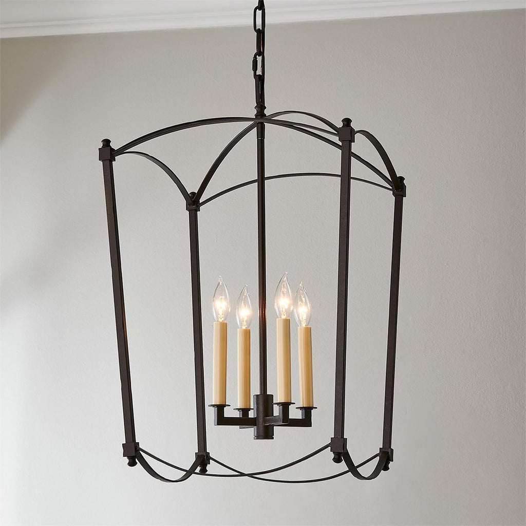 Three Head Design Metal Black Pendant Lantern Light