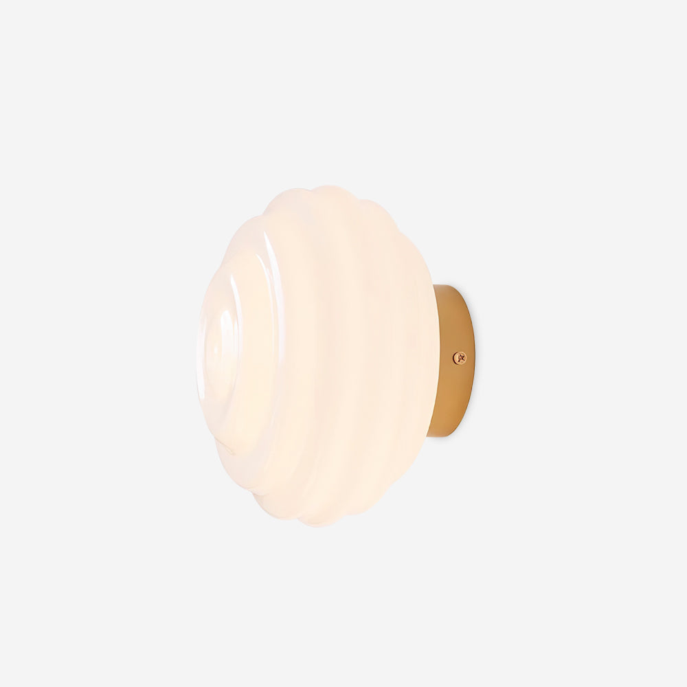 Wall Light With Metal Frame Dimmable Ribbed Glass