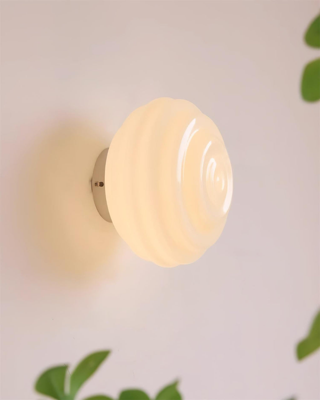 Wall Light With Metal Frame Dimmable Ribbed Glass