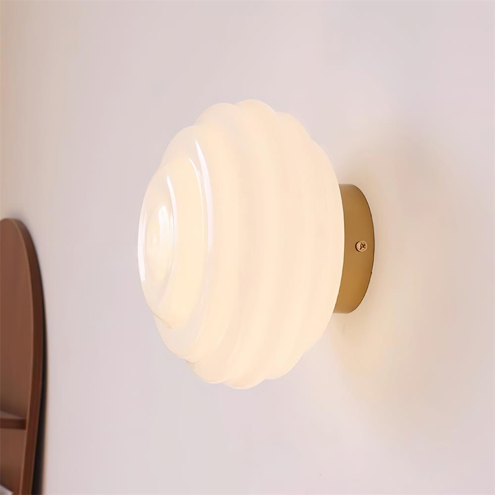 Wall Light With Metal Frame Dimmable Ribbed Glass