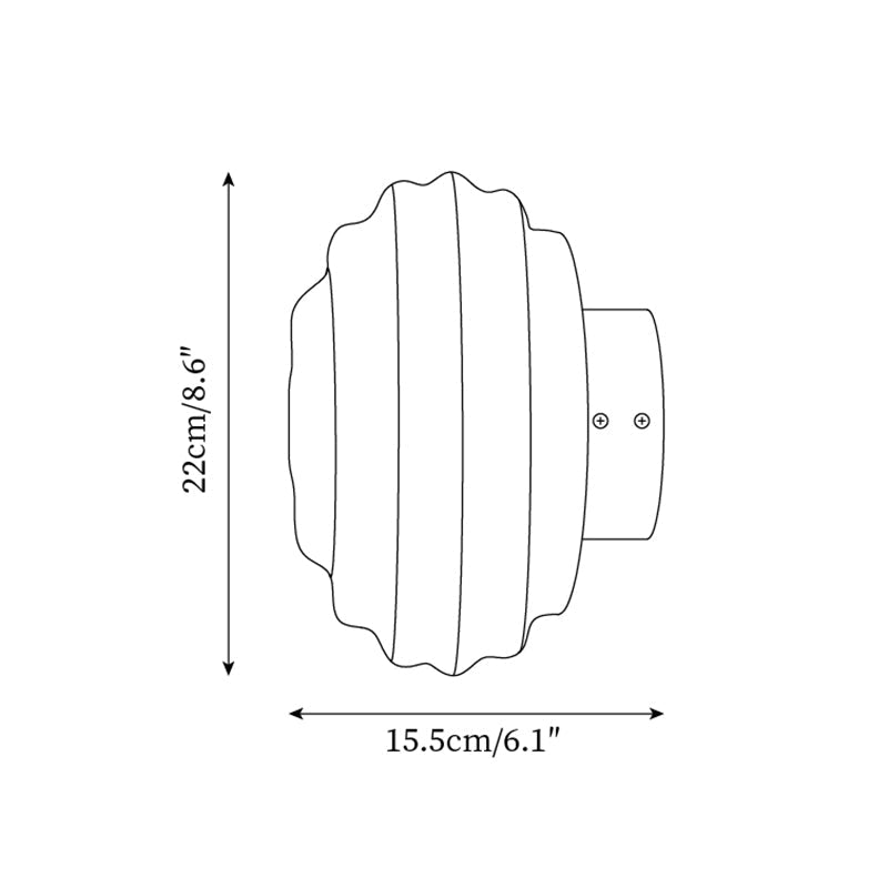 Wall Light With Metal Frame Dimmable Ribbed Glass