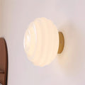 Wall Light With Metal Frame Dimmable Ribbed Glass