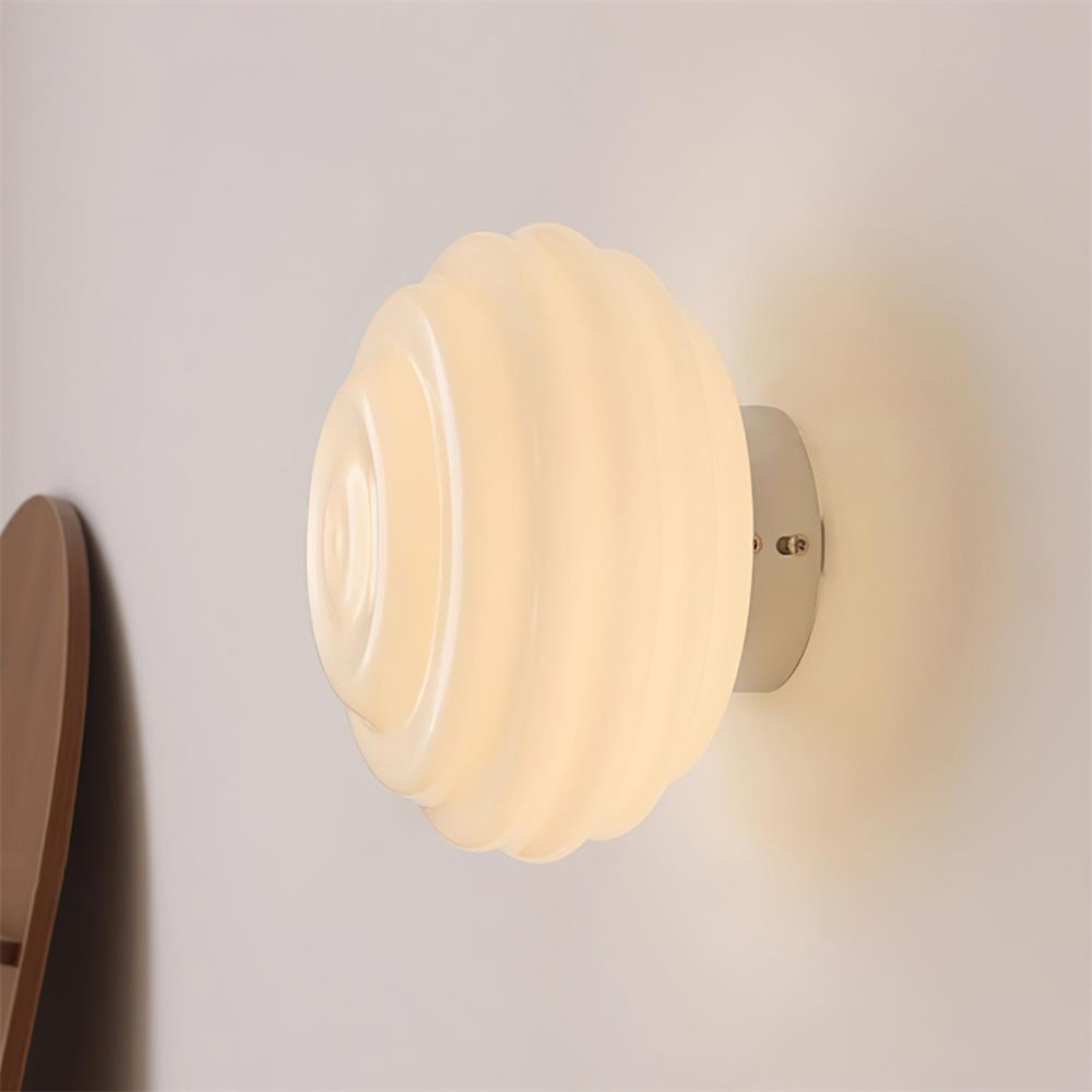 Wall Light With Metal Frame Dimmable Ribbed Glass