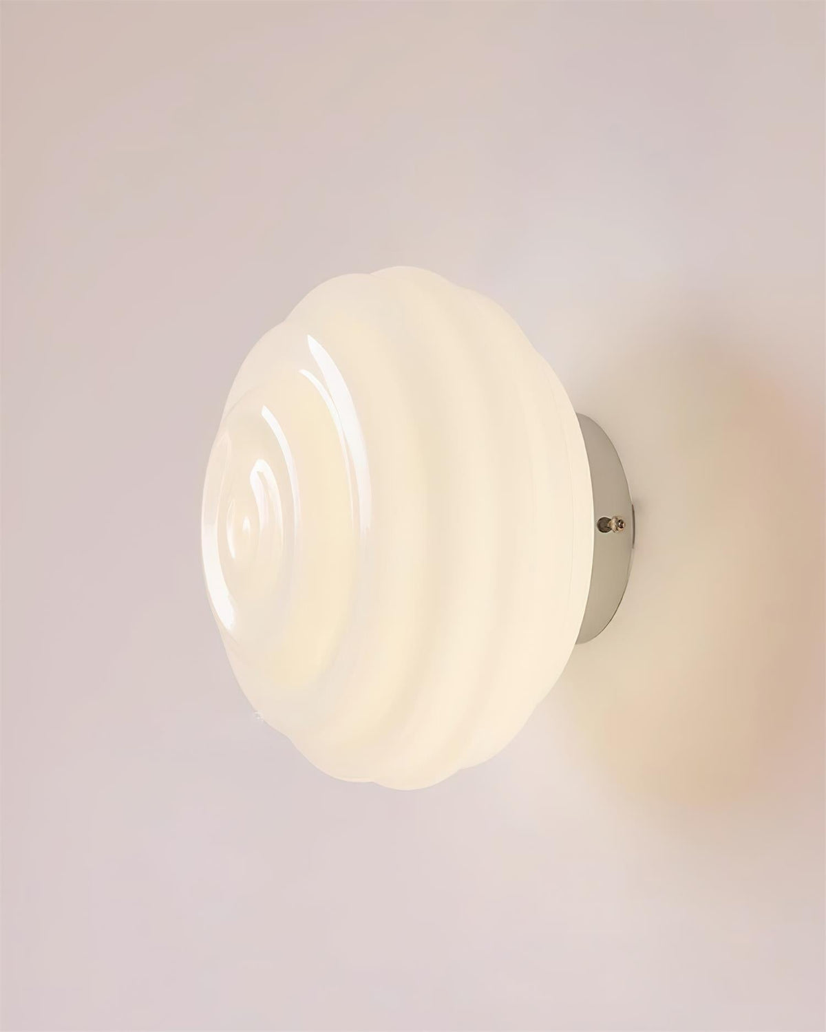 Wall Light With Metal Frame Dimmable Ribbed Glass