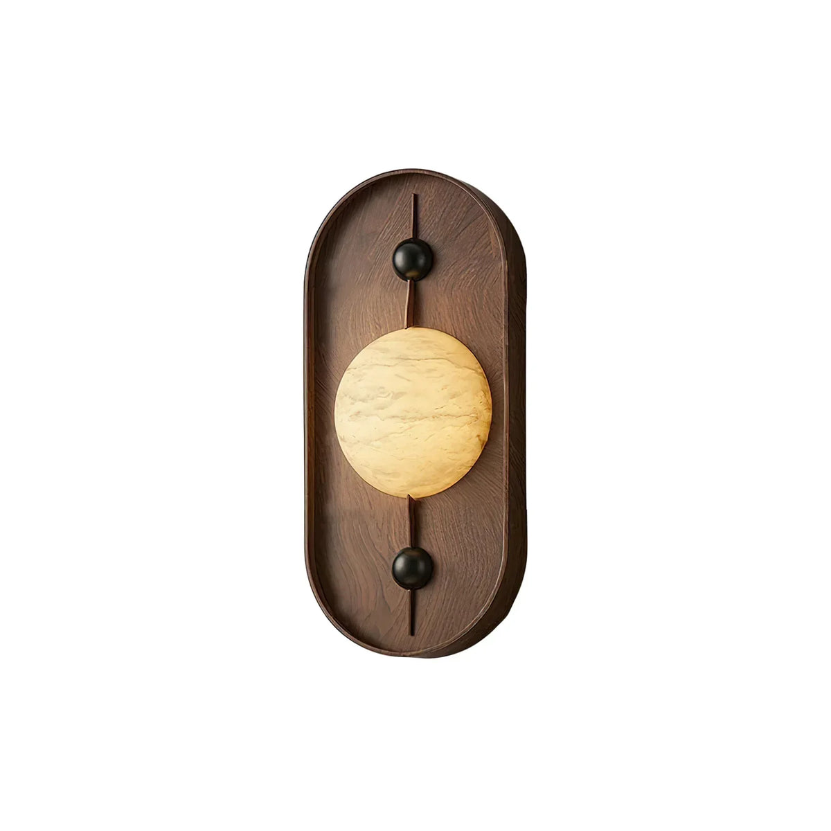 Alabaster Wall Lamp With Walnut Finish Inspired Driftwood