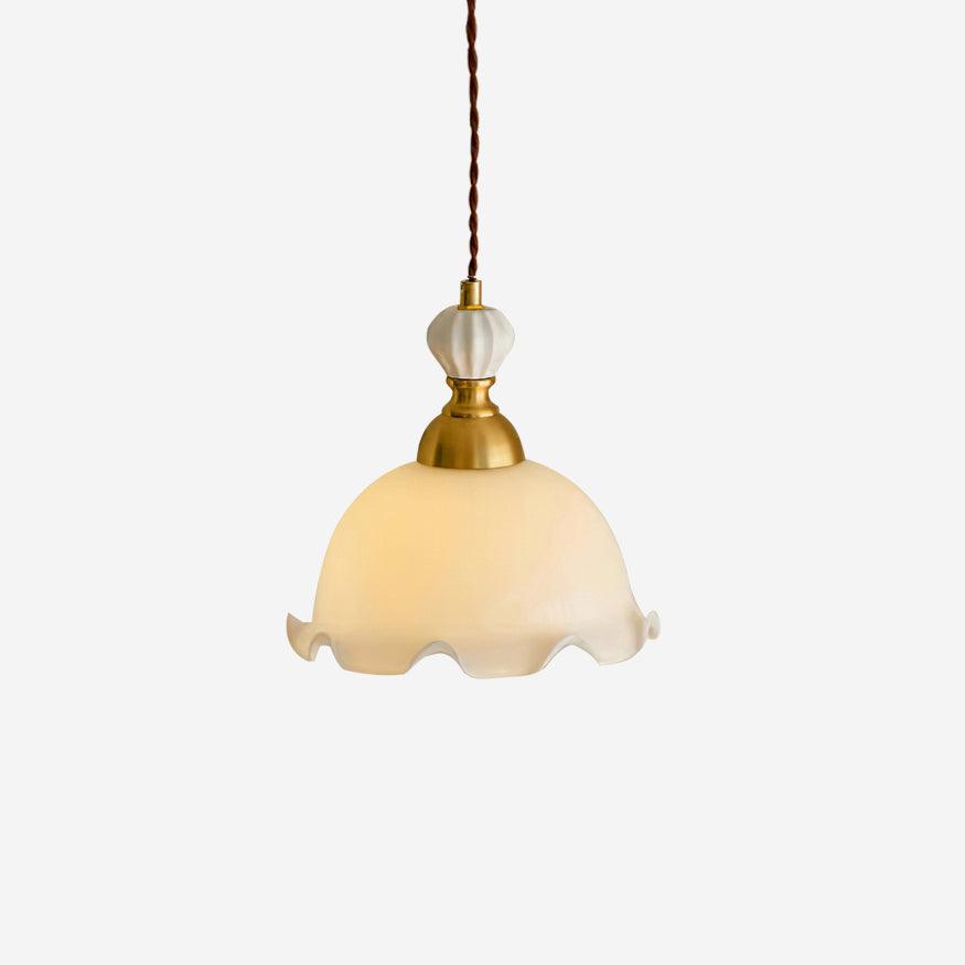Wavy Edge Vintage Glass Romantic Pendant Lamp With Soft Glow