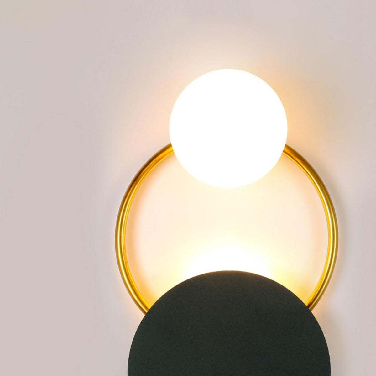 LED Wall Light Triple Ring Black And Gold Aurora