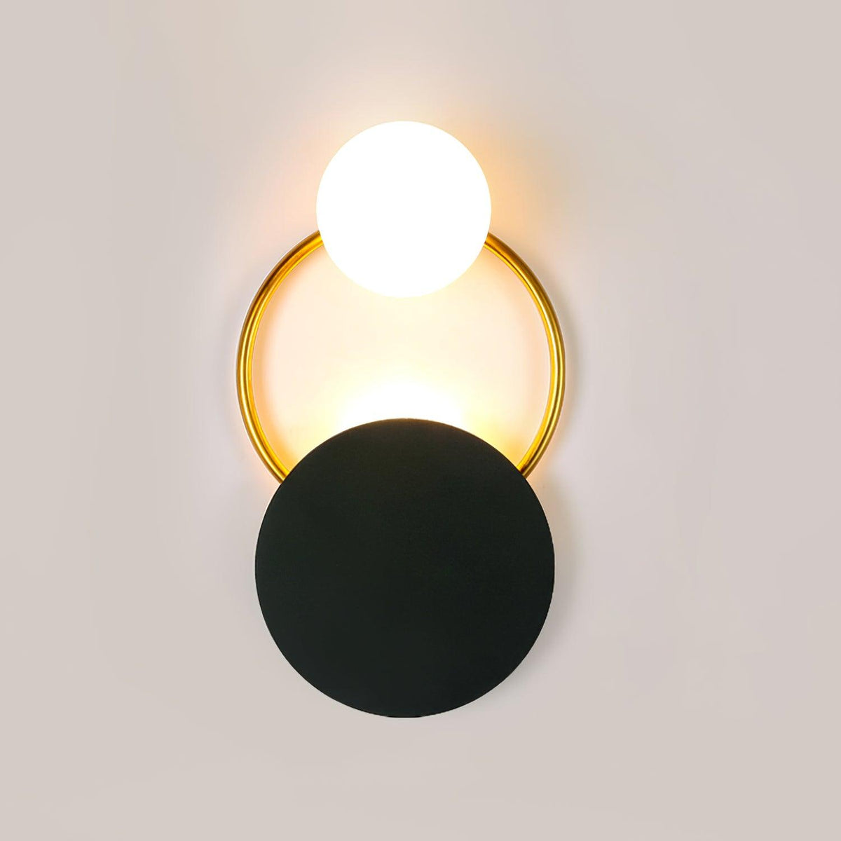 LED Wall Light Triple Ring Black And Gold Aurora
