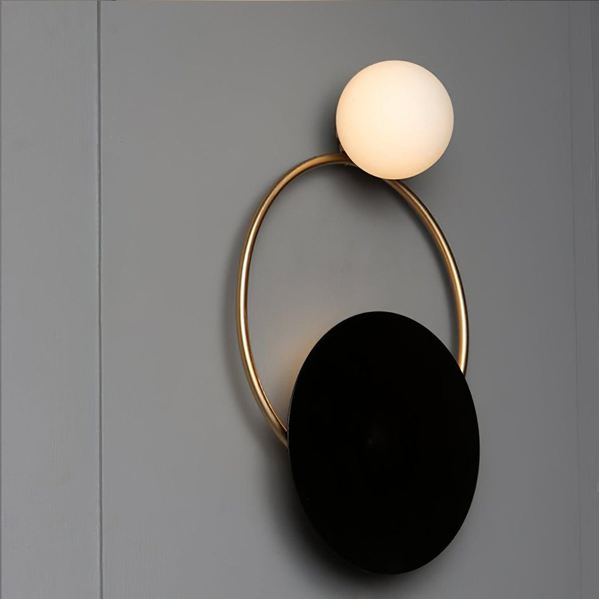 LED Wall Light Triple Ring Black And Gold Aurora